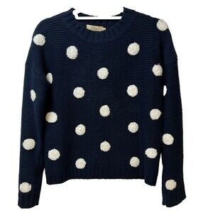 Elodie Sweater Polka Dot Navy & White